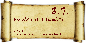 Bozsányi Tihamér névjegykártya